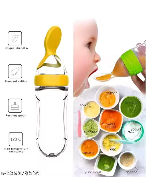 All-in-One Silicone Baby Feeding Spoon Bottle – No Mess, Just Squeeze & Feed!